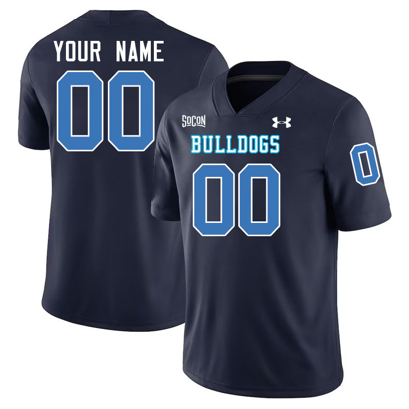 Custom The Citadel Bulldogs Name And Number Football Jerseys-Navy